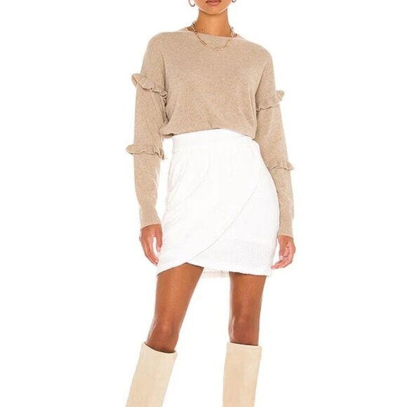 Amanda Uprichard Voila Skirt Ivory mini Extra Small XS tweed boucle faux wrap - Picture 1 of 16